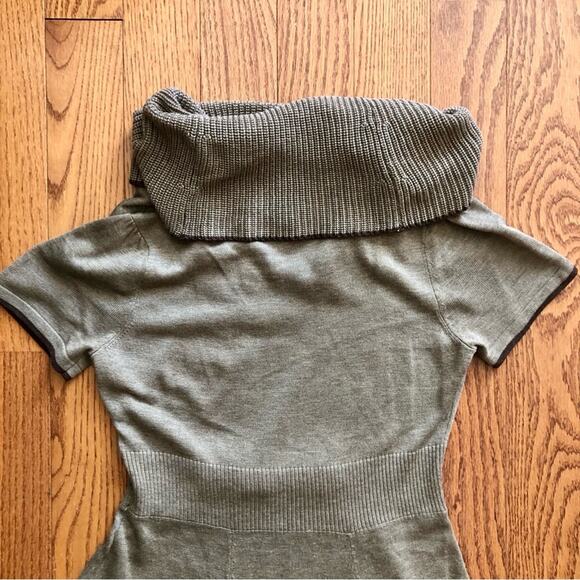 Eliza J. Taupe Brown Belted Cowl Collar Sweater Dress Fit & Flare Women’s Size S - Picture 8 of 12